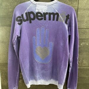 Free City Giant Open Hand Distressed Reglan in Purple Blacklight size XXS